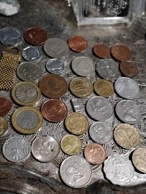 Mixed World Coin Lot - Assorted Metal Colors
